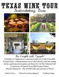 Texas Wine Tour for 4 for 3 Nights